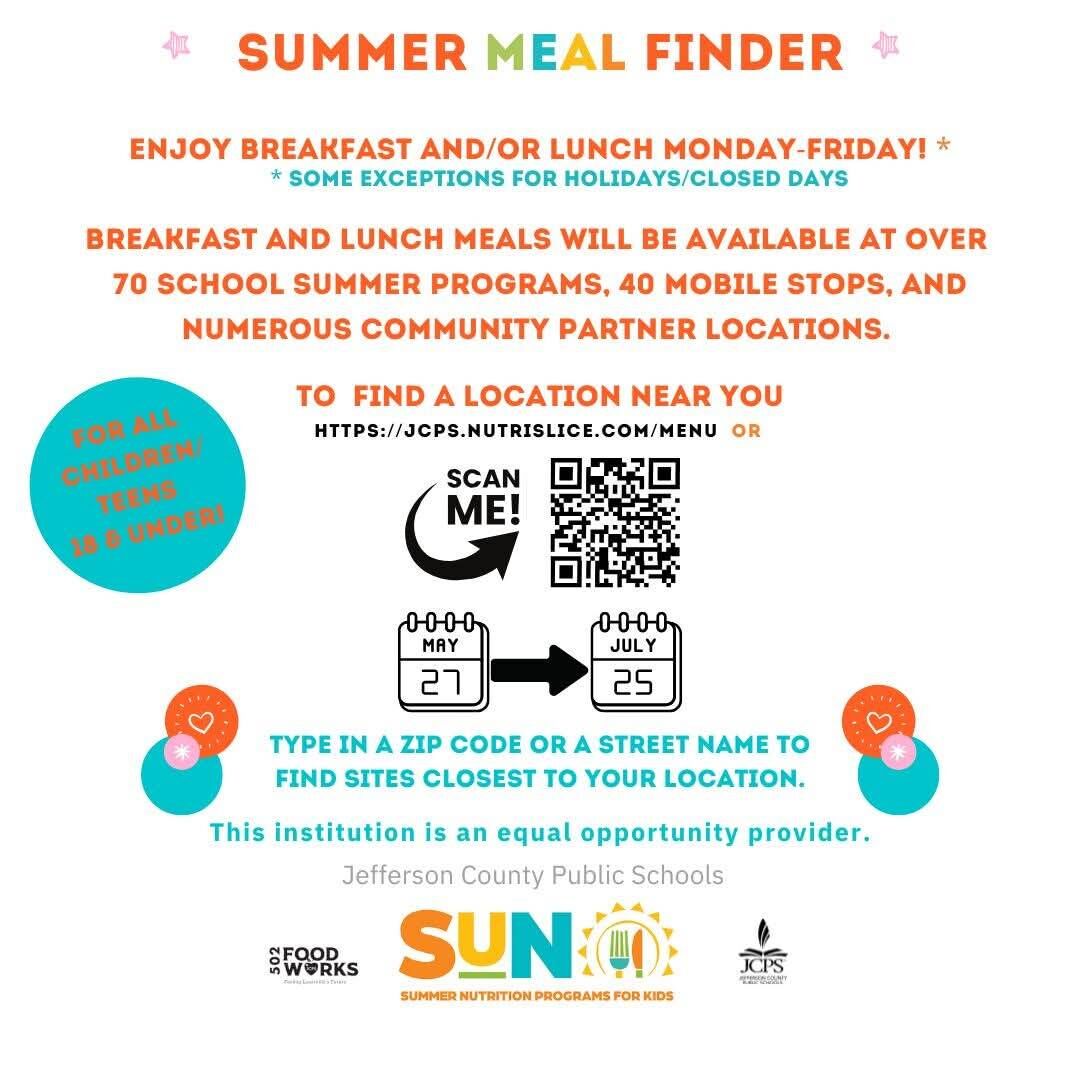 JCPS Summer Meal Finder Poster